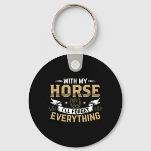 Horse Riding Shirt Women Horseback Horse Owner Gif Keychain
