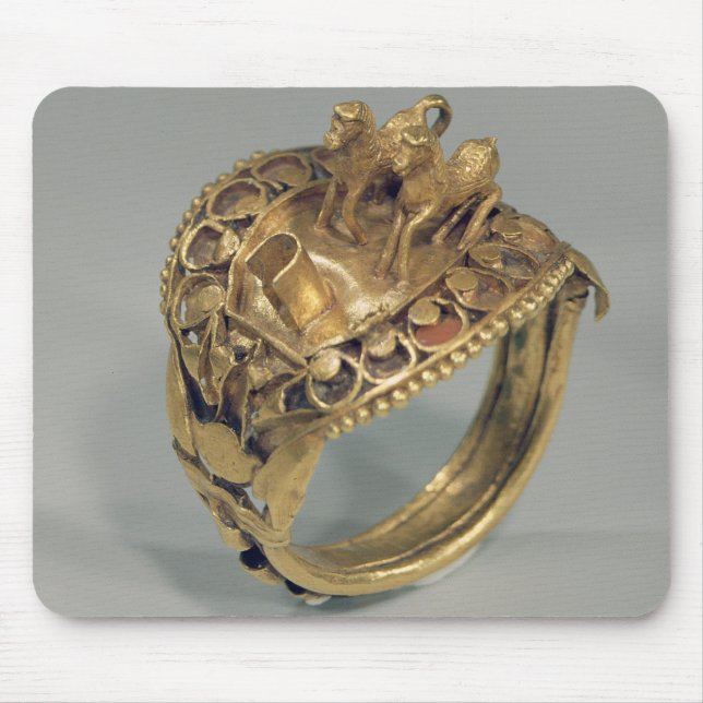 Horse ring (gold and cornelian) mouse pad (Front)