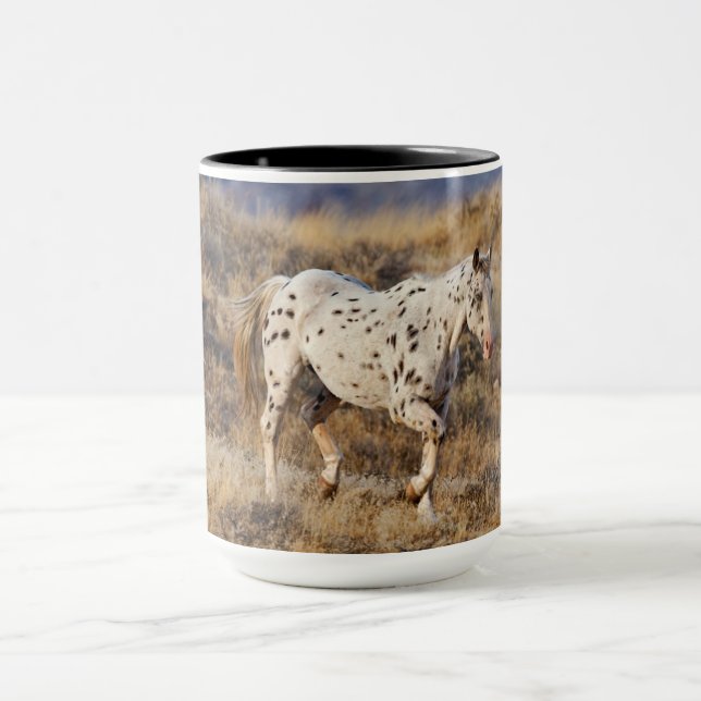 Horse Roaming the Scenic Hills of the Big Horn Mug (Center)