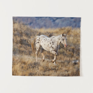 Horse Roaming the Scenic Hills of the Big Horn Tapestry