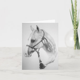 Horse, round card