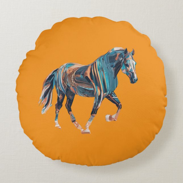 Horse Round Pillow (Front)