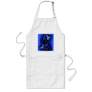 Horse Running At Blue Starry Night Apron Gift