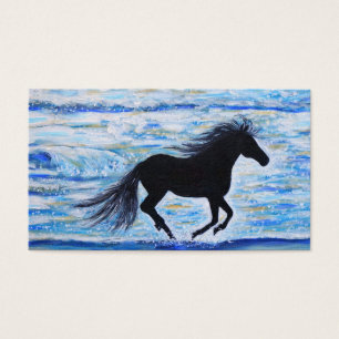 Horse Running Free by the Sea Business Card