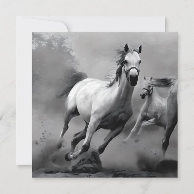 Horse Running Holiday Card (Front)