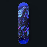 Horse Running In Moonlight Starry Night Skateboard<br><div class="desc">Neon Blue Horse Running At Moonlight Starry Night Magic Animal Drawing - Choose / Add Your Unique Text / Colour - Make Your Special Gift - Resize and move or remove and add elements / image with customization tool ! - Drawing and Design by MIGNED. You can also transfer my...</div>