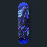 Horse Running In Moonlight Starry Night Skateboard<br><div class="desc">Neon Blue Horse Running At Moonlight Starry Night Magic Animal Drawing - Choose / Add Your Unique Text / Colour - Make Your Special Gift - Resize and move or remove and add elements / image with customization tool ! - Drawing and Design by MIGNED. You can also transfer my...</div>