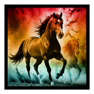 Horse running poster
