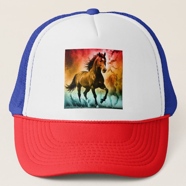 Horse running  trucker hat (Front)