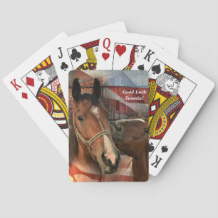 Horse Rustic Barn American Flag Playing Cards