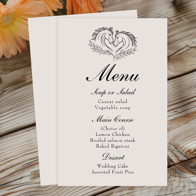 Horse Rustic Farm Country Western Wedding Menu (Creator Uploaded)