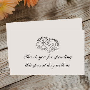 Horse Rustic Western Country Wedding Thank You Place Card
