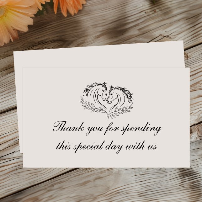 Horse Rustic Western Country Wedding Thank You Place Card (Creator Uploaded)
