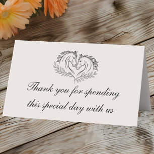 Horse Rustic Western Country Wedding Thank You Place Card