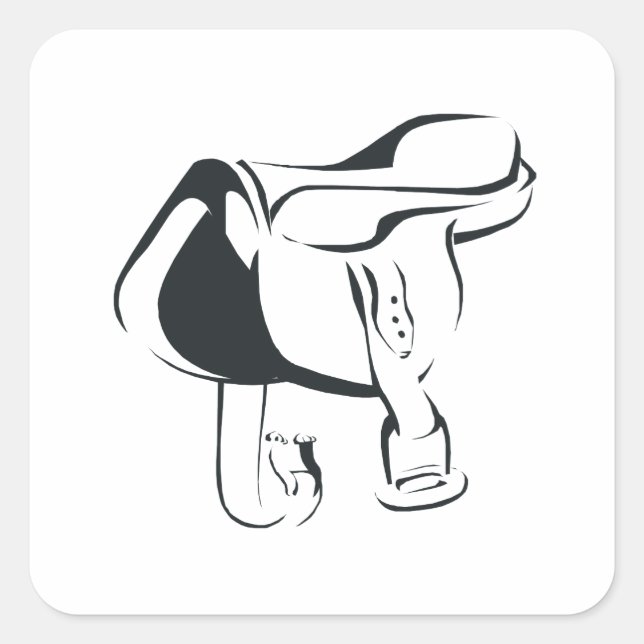 Horse Saddle 2 Square Sticker (Front)