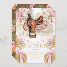 Horse Saddle Birthday Invitation