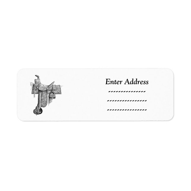 Horse saddle Custom address label Sticker (Front)