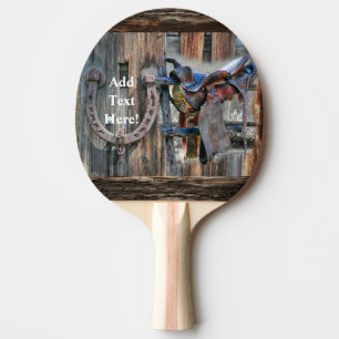 Horse Saddle Horseshoe Rustic Western Ping Pong Pa Paddle