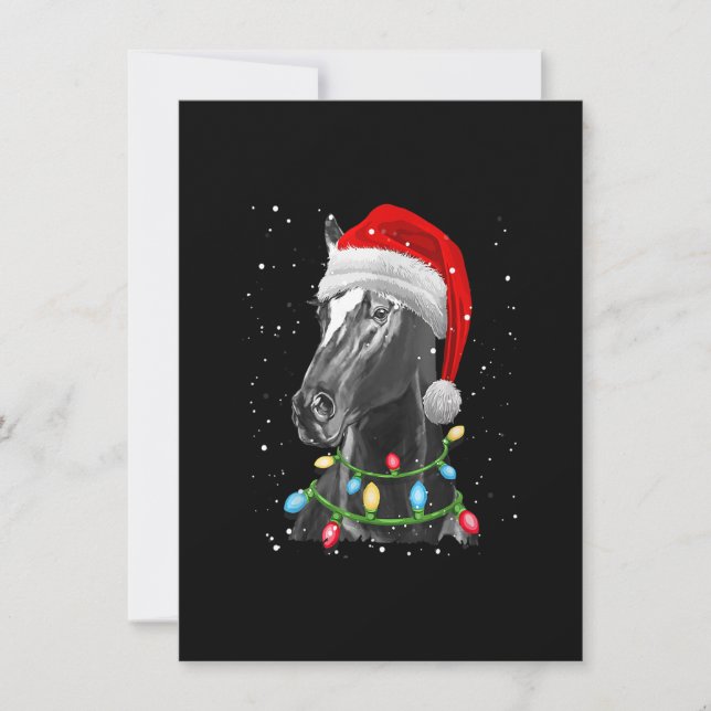 Horse Santa Christmas Tree Lights Xmas Gifts Boys  Invitation (Front)