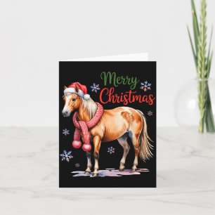Horse Santa Hat Christmas Lights Family Matching W Card