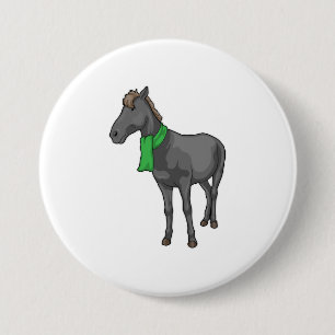 Horse Scarf 3 Inch Round Button