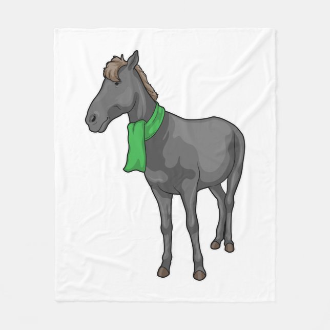 Horse Scarf Fleece Blanket (Front)