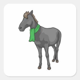 Horse Scarf Square Sticker