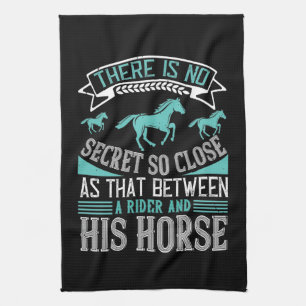 Horse Secret Between Rider And His Horse Kitchen Towel