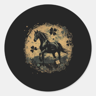 Horse Shamrock St. Patrick's Day Saint Paddy's Iri Classic Round Sticker