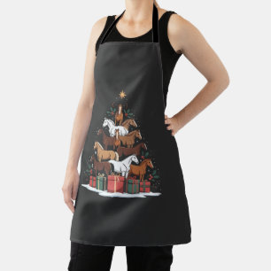 Horse Shaped Christmas Tree Equine Xmas Apron