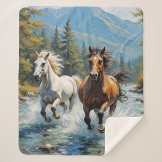 Horse Sherpa Blanket
