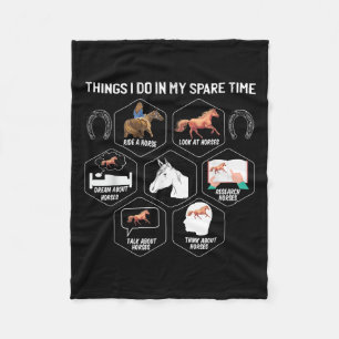 Horse Shirts For Men Girls Things I Do In My Spare Fleece Blanket
