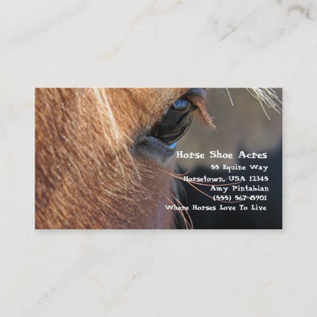 Horse Shoe Acres Business Card (Front)