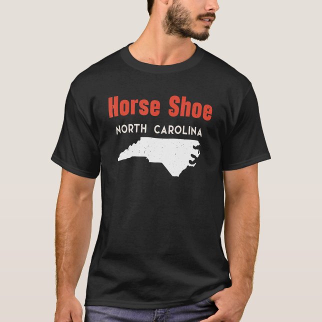 Horse Shoe North Carolina USA State America Travel T-Shirt (Front)