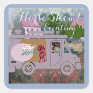 Horse show country farm square sticker