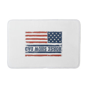 Horse Show Dad American Flag Vintage Shirt Design_ Bath Mat