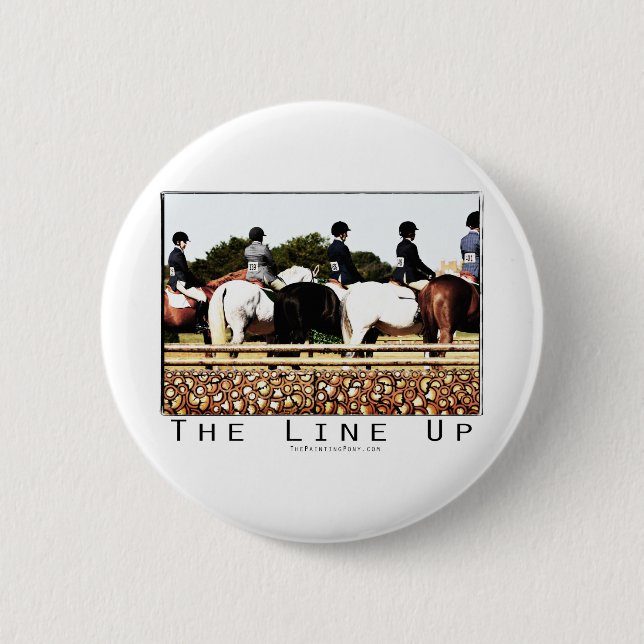 Horse Show Line Up 2 Inch Round Button (Front)