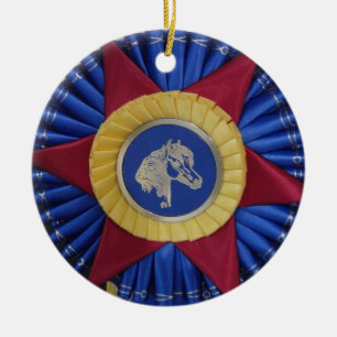Horse Show Rosette Ceramic Ornament