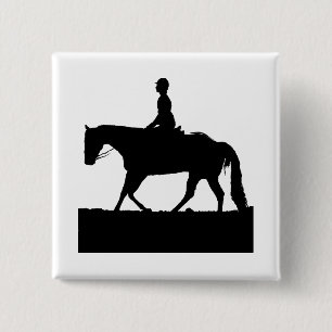 Horse Silhouette 2 Inch Square Button
