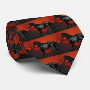 Horse silhouette at sunset tie