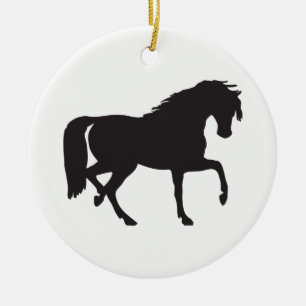 Horse Silhouette Ceramic Ornament