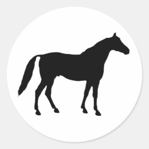 Horse Silhouette Classic Round Sticker