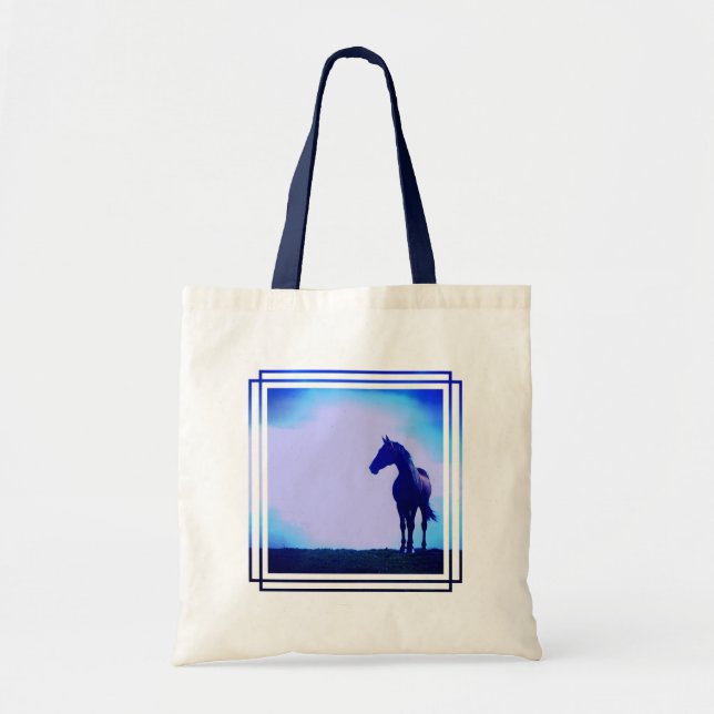 Horse Silhouette Design Tote Bag (Front)