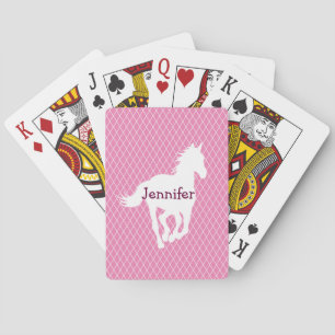Horse Silhouette Diamond Pattern Custom Playing Cards