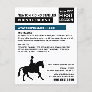 Horse Silhouette, Riding Instructor, Academy Flyer
