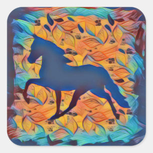 Horse Silhouette Square Sticker