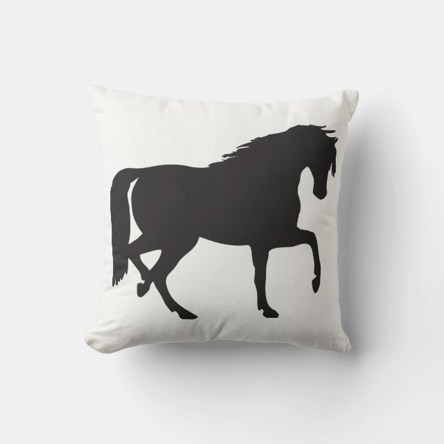 Horse Silhouette Throw Pillow (Front)