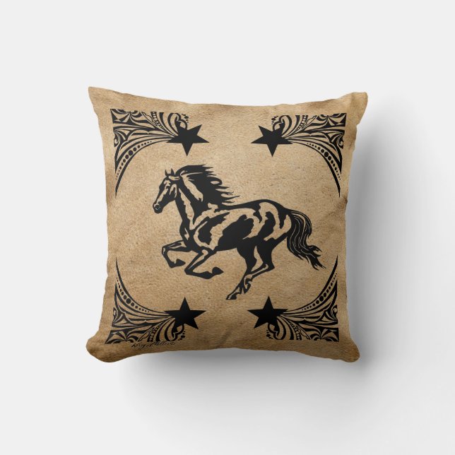 Horse Silhouette Throw Pillow (Front)