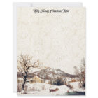 Horse Sleigh Family Christmas Letter Writing Paper