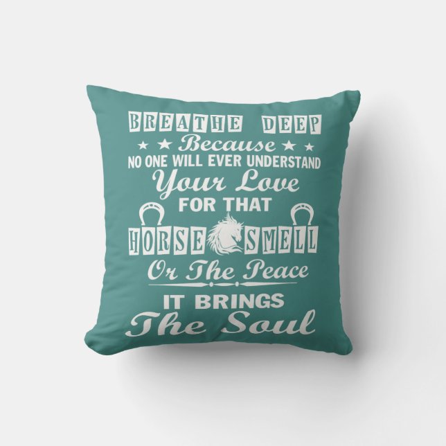 HORSE SMELL THROW PILLOW (Front)